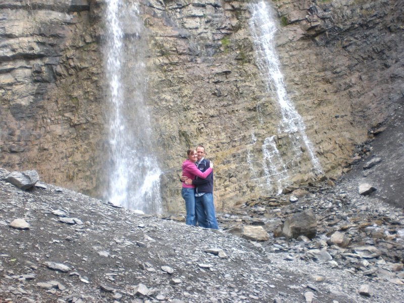 At the waterfall