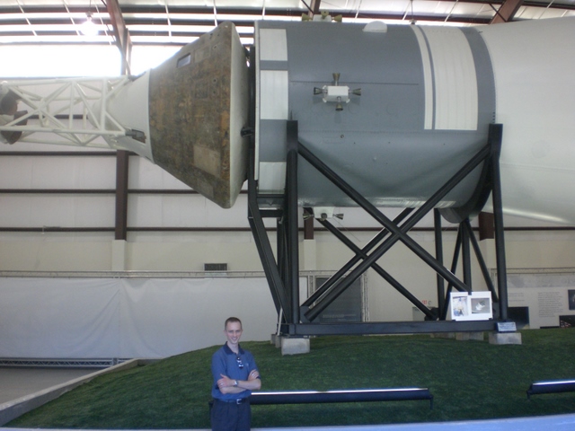 The Command and Service Module on top of the Saturn V